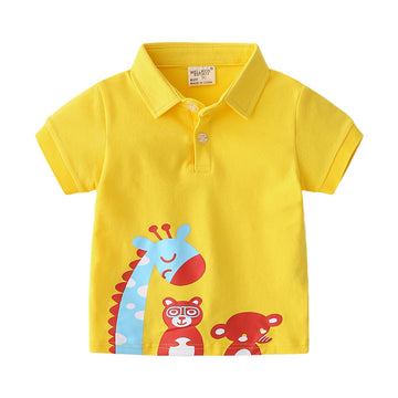 Cute Cartoon Printed Polo T-Shirt